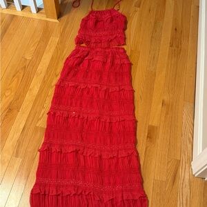 Elegant Red Maxi Dress